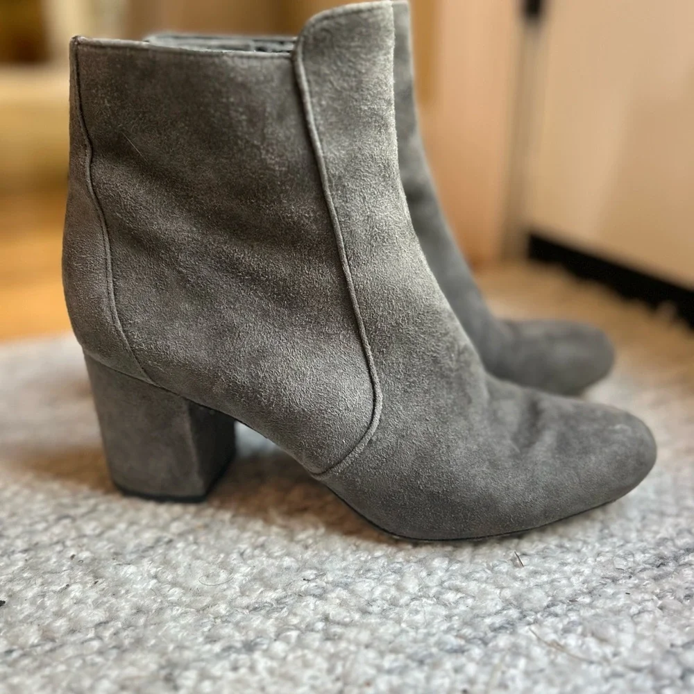 Diane Von Furstenberg Gray Suede Leather Women’s Ankle Boots